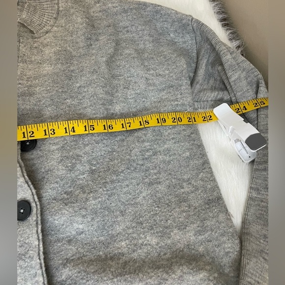 J Jill Merino Wool Gray Button-Up Long Line Cardigan - Picture 8 of 14